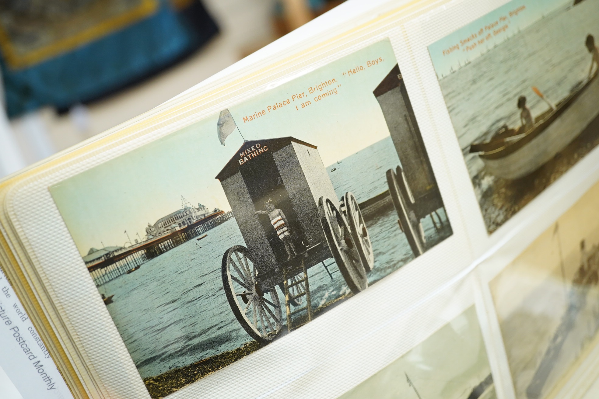 Three assorted postcard albums; a good selection of Brighton, Hove and Environs. Condition - as viewed